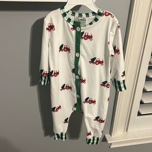 Christmas tree tractor pajamas